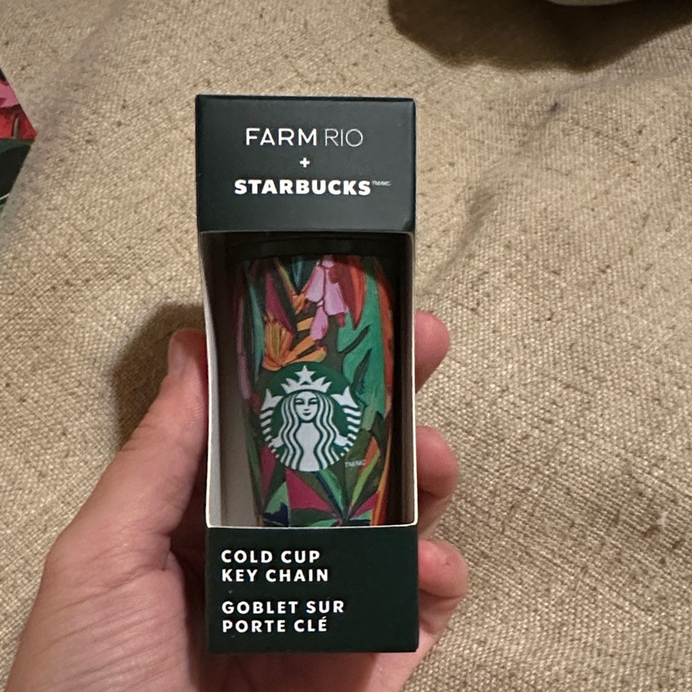 NWT FARM RIO X STARBUCKS COLD CUP KEYCHAIN